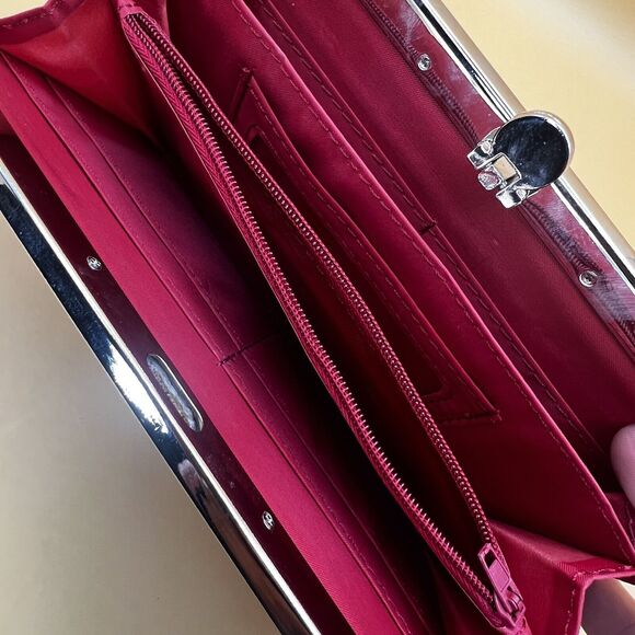 Women's Slim Vintage Faux Crocodile Wallet Mint Condition 1970's w/ 9 Card Slots - Picture 11 of 15